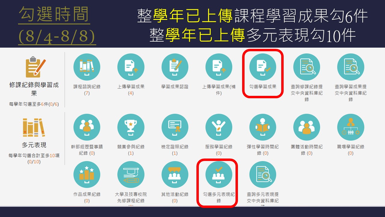 勾選時程